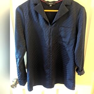 IAMNYC by Isaac Mizrahi navy blue long sleeve, collared shirt